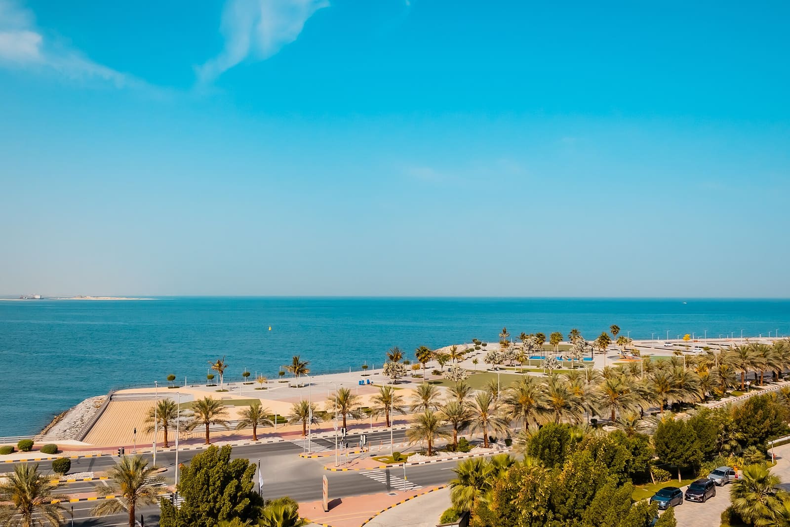 Waterfront promenade and sea on Al Marjan Island, Ras Al Khaimah